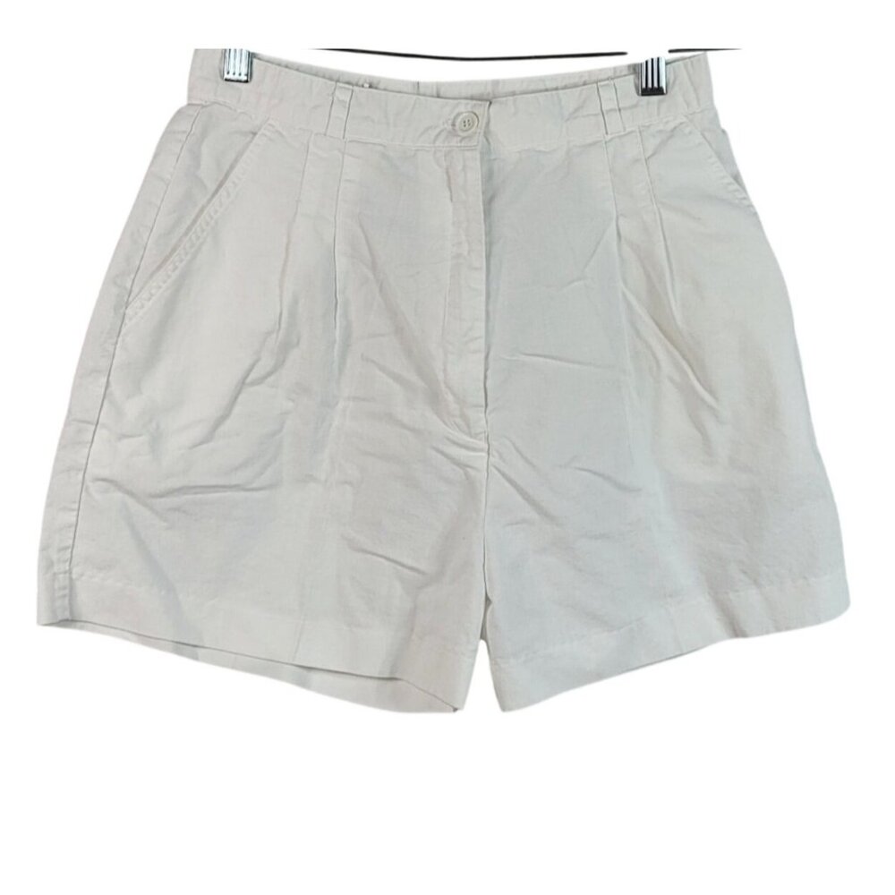 Young Collector Vintage Shorts White Size 12 Unlined Pockets Button Zipper Pleat